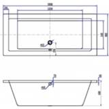 👉 Ligbad wit acryl Xellanz Santino SQ Inbouw 180x80x49 cm Mat 8720365812071