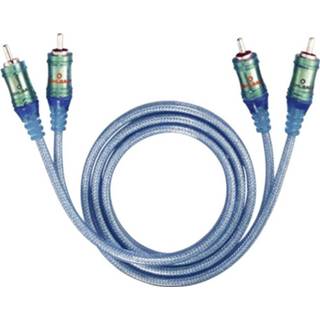 👉 Oehlbach Ice Blue Cinch Audio Aansluitkabel [2x Cinch-stekker - 2x Cinch-stekker] 3.00 m Transparant blauw Vergulde steekcontacten