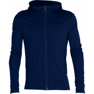 👉 Icebreaker - Quantum III L/S Zip Hood - Merinovest maat XXL, zwart