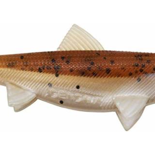 👉 Beige bruin Senshu Real Fin Shad 8 - Magic Motoroil 8cm 4g 4 Stuks 4251439328371