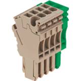 👉 Stekker (klem), stekkeraansluiting, 2,5 mm², 500 V, 24 A, aantal polen: 5, groen, donkerbeige Weidmüller ZP 2.5/1AN/QV/5 GN/BE 1142560000 1 stuk(s)