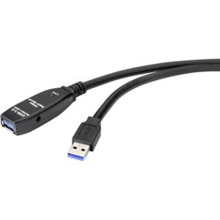 👉 Zwart Renkforce USB-kabel USB 3.2 Gen1 (USB 3.0 / 3.1 Gen1) USB-A stekker, bus 5.00 m Black 4064161150062