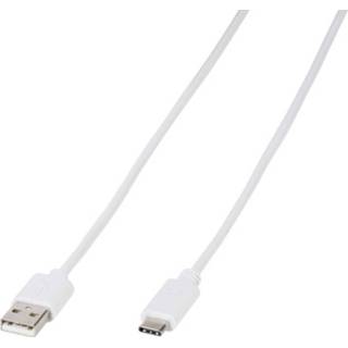 👉 Wit Vivanco USB 2.0 Aansluitkabel [1x USB-C stekker - 1x USB-A stekker] 1.00 m Rond 4008928457056