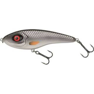 👉 Zwart kunstaas roofvis hardbait grijs Kinetic Slicky Micky - Shiner Jerkbait 14.5cm 55g 5707461328937