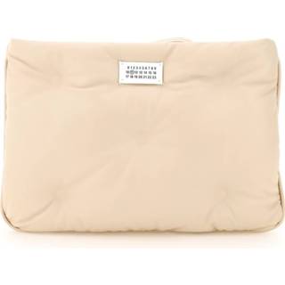 👉 Clutch leather onesize vrouwen beige Glam slam