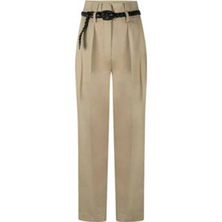 👉 Pantalon vrouwen beige Chino Paperbag Cinturon