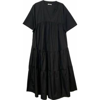 👉 M vrouwen zwart Vestido Midi Popelin