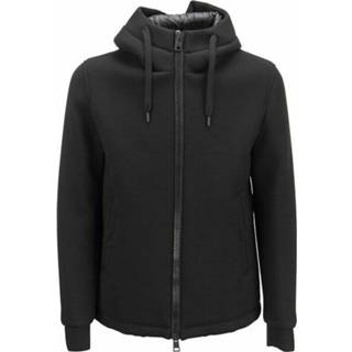 👉 Bomberjacket male zwart Diagonal hooded bomber jacket