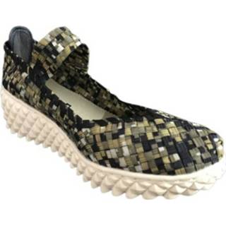 👉 Vrouwen groen Scarpe Rock Spring Fondo Zeppa Intrecciato Misto Ds15Rs01