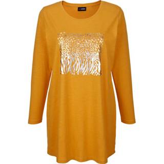 Long shirt zeer comfortabel geel vrouwen motief katoen Longshirt MIAMODA 4055706764783