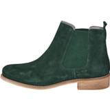 👉 Geruwd leer effen vrouwen gepolsterde binnenzool dennengroen Chelsea boot Studio W 4055706958724