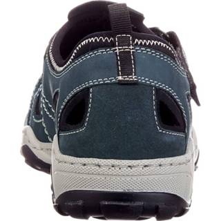 👉 Instappers effen combinatie van leer blauw mannen Instapper Rieker 4020932864200