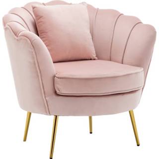 👉 Fauteuil roze Zitbank 1 Persoons Belle Velvet Bankje (Voorbestelling) 7141218217293