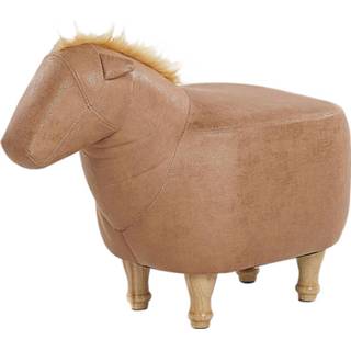 👉 Beige Beliani Horse - Hocker-beige-kunstleer 4251682250368