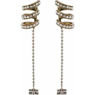 👉 Hanger onesize vrouwen geel Earcuff earrings with pendant rhinestones