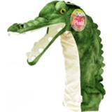 👉 Pluche dieren handpop krokodil - 40 cm - Handpoppen voor kinderen - Speelgoed handpop