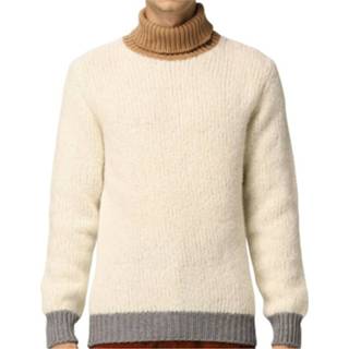 👉 XL male beige Knitted roll neck jumper