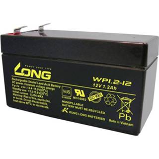 👉 Loodaccu Long WP1.2-12 12 V 1.2 Ah Loodvlies (AGM) (b x h d) 97 59 43 mm Kabelschoen 4.8 VDS-certificering, Geringe zelfontlading, Onderhoudsvrij 4260030442409