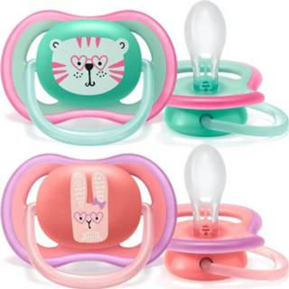 👉 Groen roze Philips Avent Set Van 2 Ultra-luchtfopspenen - 18 Maanden En + 8710103896241