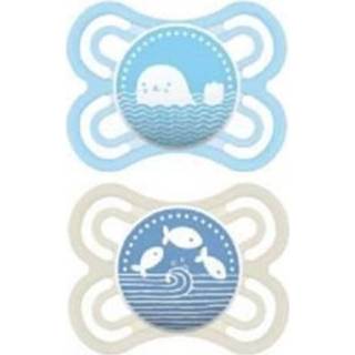 👉 Blauw siliconen m Mam Perfect Pacifier - 0-6 + Sterilisatiedoos Set Van 2 3612407667150