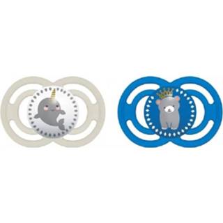 👉 Lollipop silicone m Mam Perfect - 18 + Decor Sterilisatiebox Set Van 2 Beer / Narwal 3612407668393