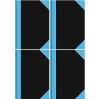 👉 Schrift zwart multikleur 4x Luxe Schriften A6 Formaat Gelinieerd/lijntjes - Notitieboek/kladblok Kantoorartikelen/schoolbenodigdheden 8720147293517