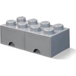 👉 Opbergdoos grijs polypropyleen Lego-blokje Met 2 Lades, 22,5 Liter, - Lego 5711938034306