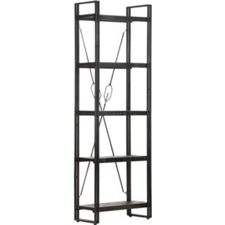 👉 Boekenkast zwart mannen Vidaxl Met 5 Schappen 60x30x180 Cm Massief Mangohout 8720286200698