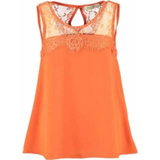 👉 Blous oranje s vrouwen Amelie & blouse top met kant