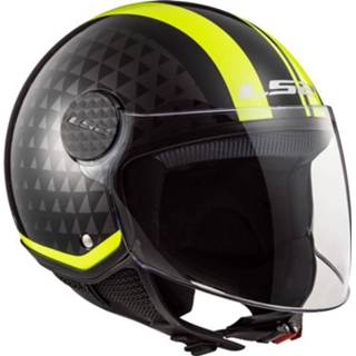 👉 Ls2 Sphere Lux Crush Jet Motorhelm - Zwart En Geel