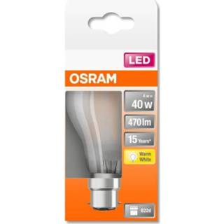 👉 Ledlamp wit glas Osram Standaard Led-lamp Mat - 4w Equivalent 40w B22 Warm 4058075437241