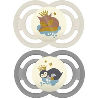 👉 Speen siliconen Mam Set Van 2 Perfect Nuit Fopspenen - 6+ Maanden Decor + Sterilisatiedoos Kat En Pinguïn 3619999763734