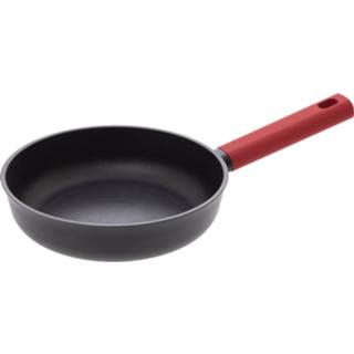 👉 Aluminium koekenpan zwart rood siliconen 4goodz Met Handvat 20cm - Zwart/rood 6013921965932