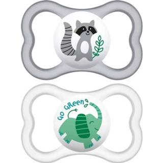 👉 Siliconen Mam Pack Van 2 Supreme-fopspenen - 6+ Maanden + Sterilisatiedoos Wasbeer En Olifant 3619999763673