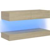 👉 Vidaxl Tv-meubel Met Led-verlichting 90x35 Cm Sonoma Eikenkleurig 8720286216699