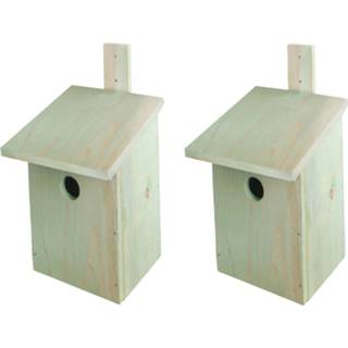 👉 Vogelhuisje houten 2x Stuks Doe-het-zelf Vogelhuisjes/nestkasten 23 Cm - Vogelnestjes Voor Tuinvogeltjes Bouwpakket Nestkastjes 8720576221365