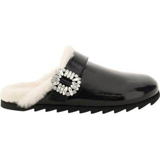 👉 Vrouwen zwart Slidy viv closed toe mules with shearling