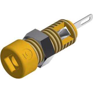 👉 SKS Hirschmann CO MBI 1 Miniatuur-laboratoriumconnector Bus, inbouw verticaal Stift-Ø: 2 mm Geel 1 stuk(s)