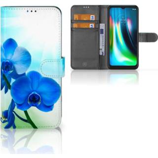 👉 Orchidee blauw Motorola Moto G9 Play | E7 Plus Hoesje - Cadeau voor je Moeder 8720632523525