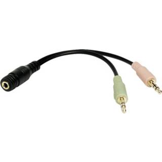👉 Audio adapter zwart LogiLink CA0020 Jackplug [1x female 3.5 mm - 2x male mm] 4052792028805