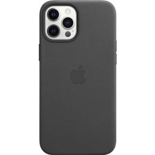 👉 Zwart leder leer Apple iPhone 12 Pro Max Case Leren Black