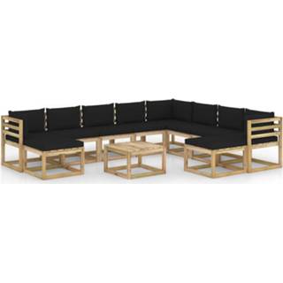 👉 Grenenhout Vidaxl 11-delige Loungeset Met Kussens Geïmpregneerd 8720286294185