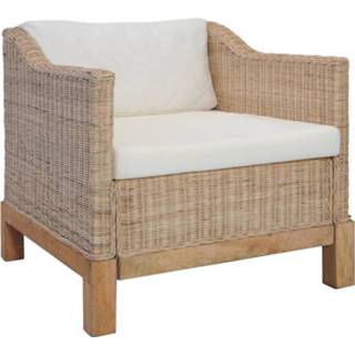 Fauteuil Vidaxl Met Kussens Natuurlijk Rattan 8719883590370