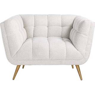 👉 Fauteuil wit gouden active Huxley white bouclé met poten 7423552690674