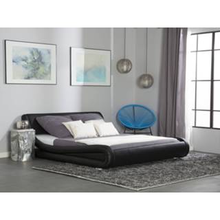 👉 Kunstleer zwart Bed 160 x 200 cm AVIGNON 4260586352269