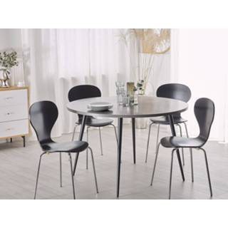 👉 Eettafel zwart grijs betonlook/zwart ODEON 4251682245852