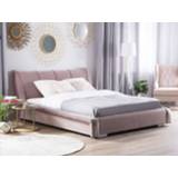 👉 Fluweel roze Bed 160 x 200 cm NANTES 4260624119465