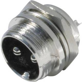 👉 Kash Miniatuur-DIN-connector Stekker, inbouw verticaal Aantal polen: 2 Zilver 1 stuk(s)