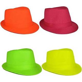 Hoed active Neon trilby carnaval verkleed hoedje