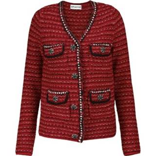 👉 L XL vrouwen wit Self Portrait Melange Knit Cardigan -